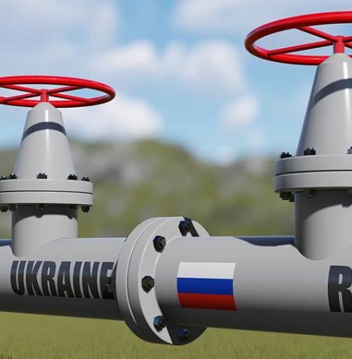 gasleiding met kranen Rusland, OekraIne en Europa 