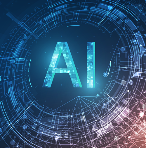 Artificiële intelligentie: letterwoord AI in een digitale omgeving