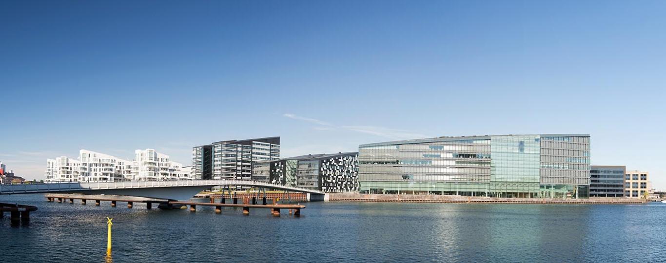 zicht op het moderne Kopenhagen