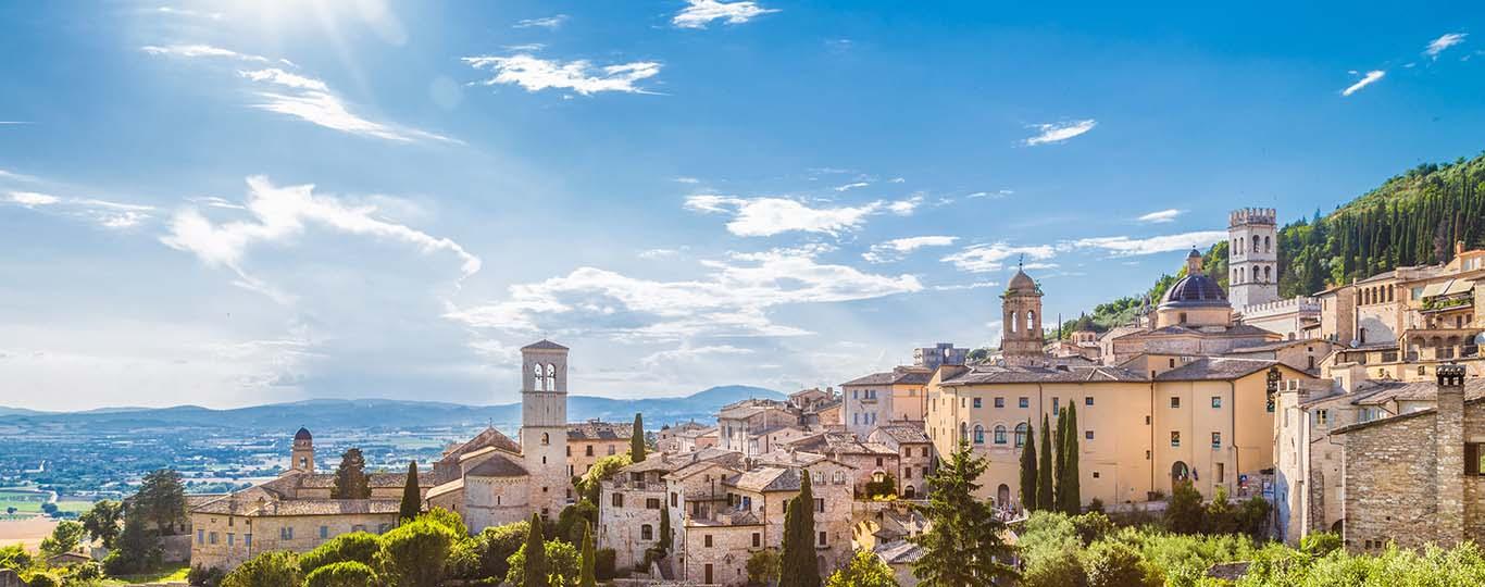 zicht op het historische centrum van Assisi