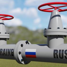gasleiding met kranen Rusland, OekraIne en Europa