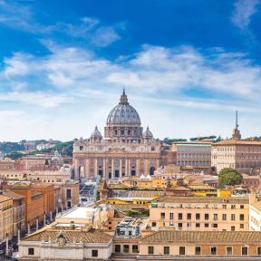 zicht op Rome en Vaticaanstad